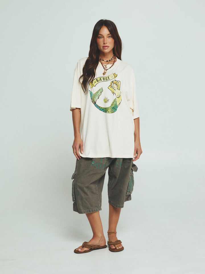 THE VERY OVERSIZED MERMAID TEE - CREAM