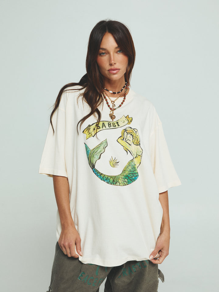 THE VERY OVERSIZED MERMAID TEE - CREAM