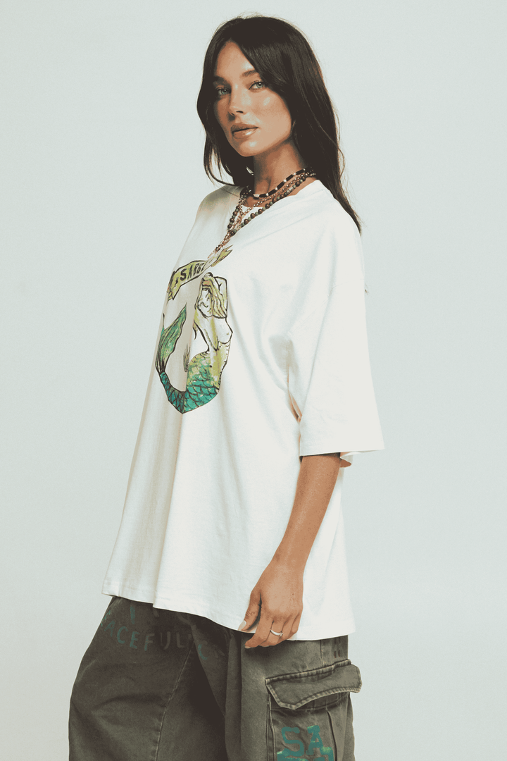 THE VERY OVERSIZED MERMAID TEE - CREAM