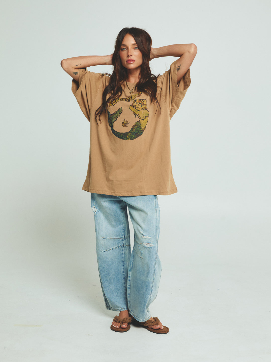 THE VERY OVERSIZED MERMAID TEE - LATTE