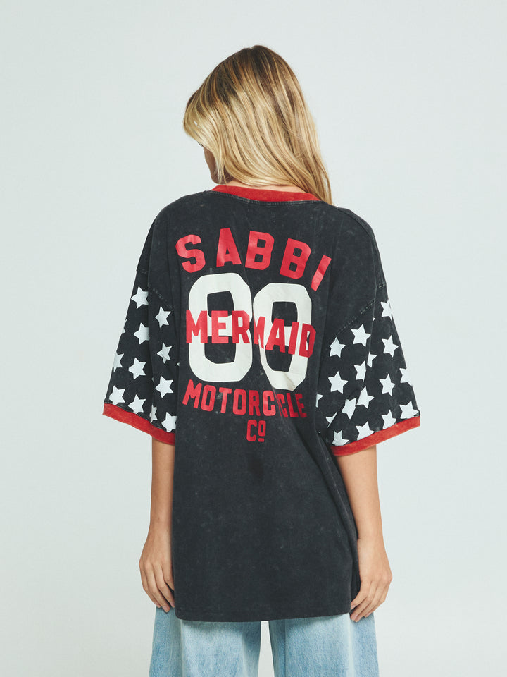 THE VERY OVERSIZED VINTAGE DREAM BIG BRENDA TEE- BLACK