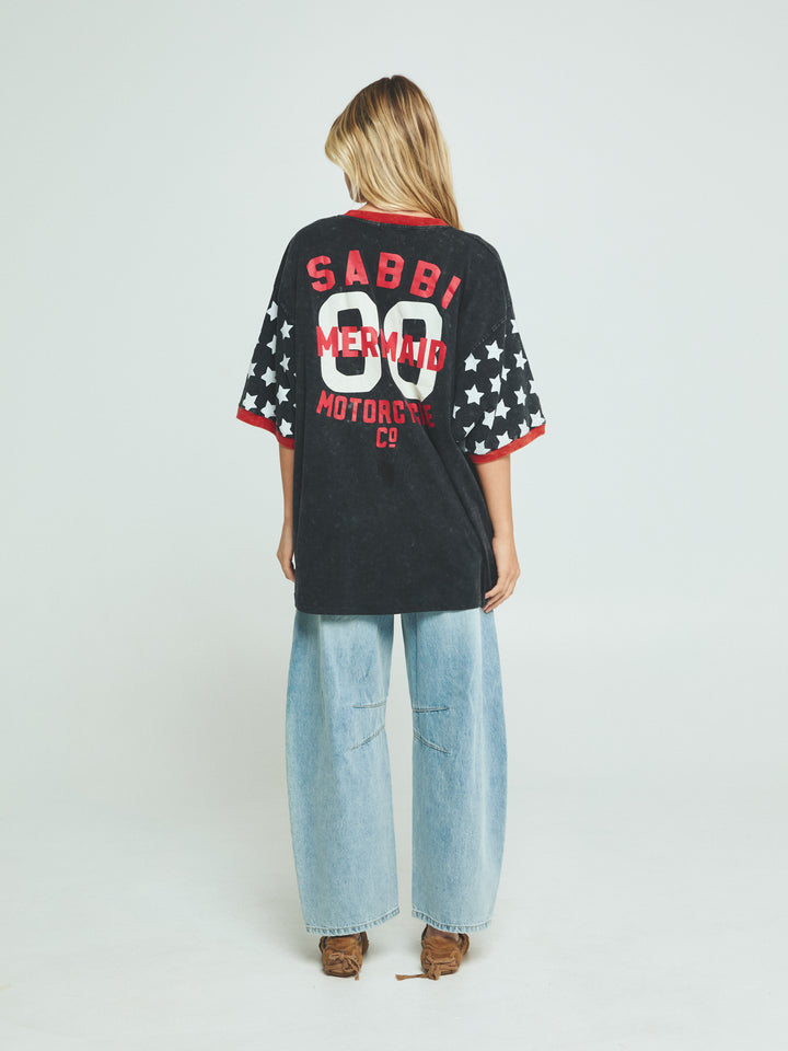 THE VERY OVERSIZED VINTAGE DREAM BIG BRENDA TEE- BLACK