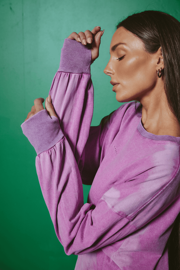 THE BABY GOT BACK LONG SLEEVE TEE - VIOLET
