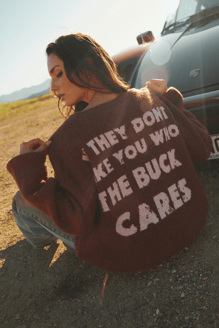 THE WHO THE BUCK CARES KNIT JUMPER