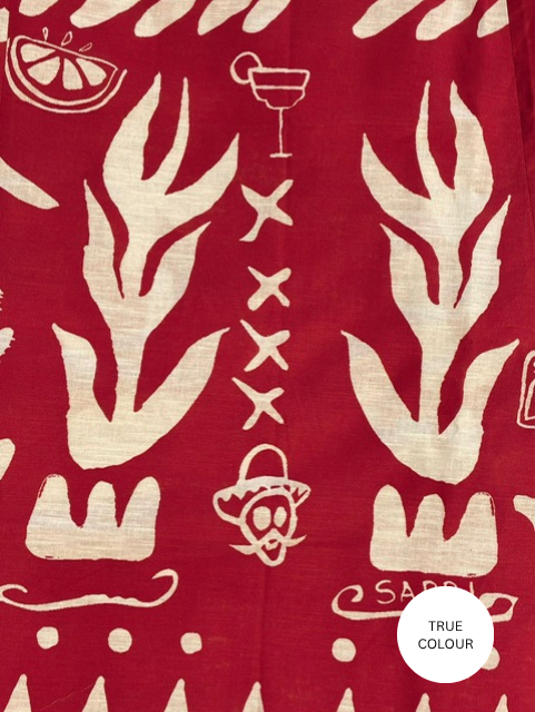 THE SIESTA DRESS - RED LINEN