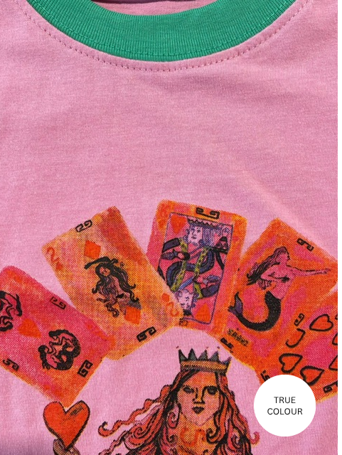 THE LUCKY MERMAID BABY DOLL FITTED TEE- PINK & GREEN