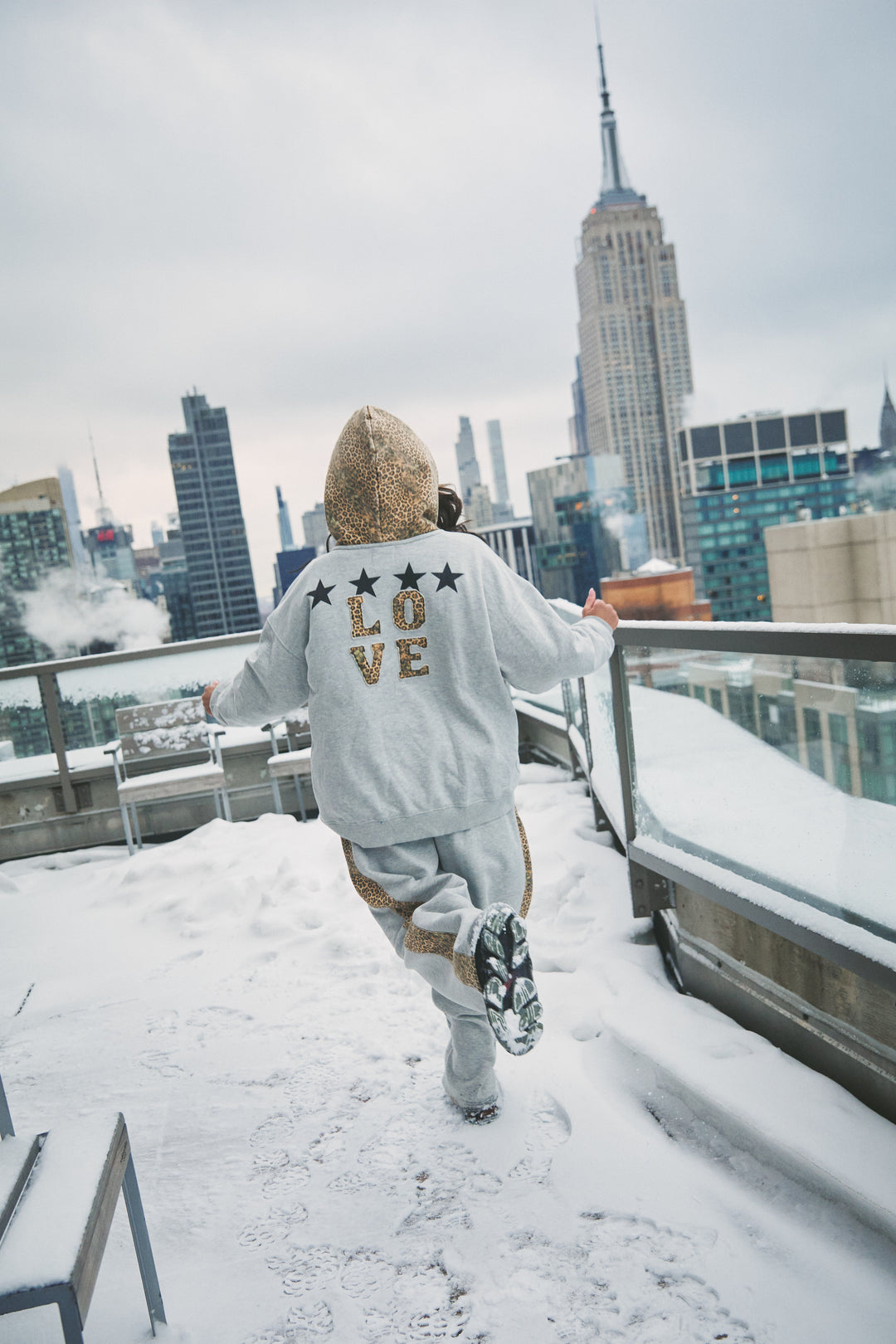 THE BE HAPPY LEOPARD HOODIE