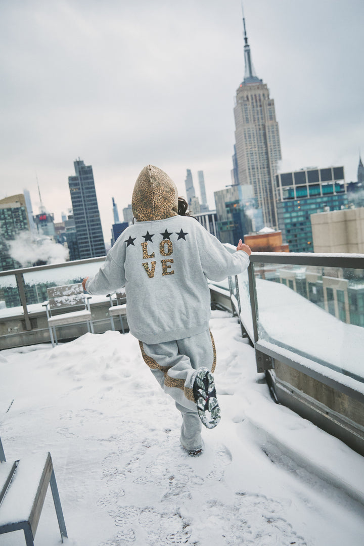 THE BE HAPPY LEOPARD HOODIE
