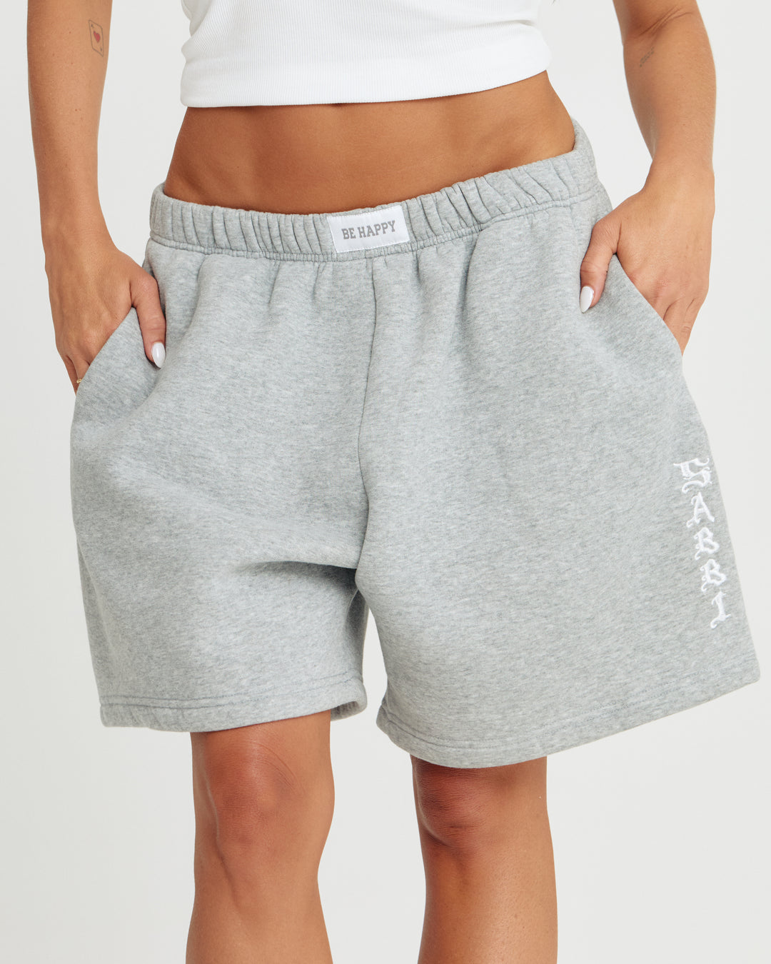 THE BE HAPPY SHORTS - GREY