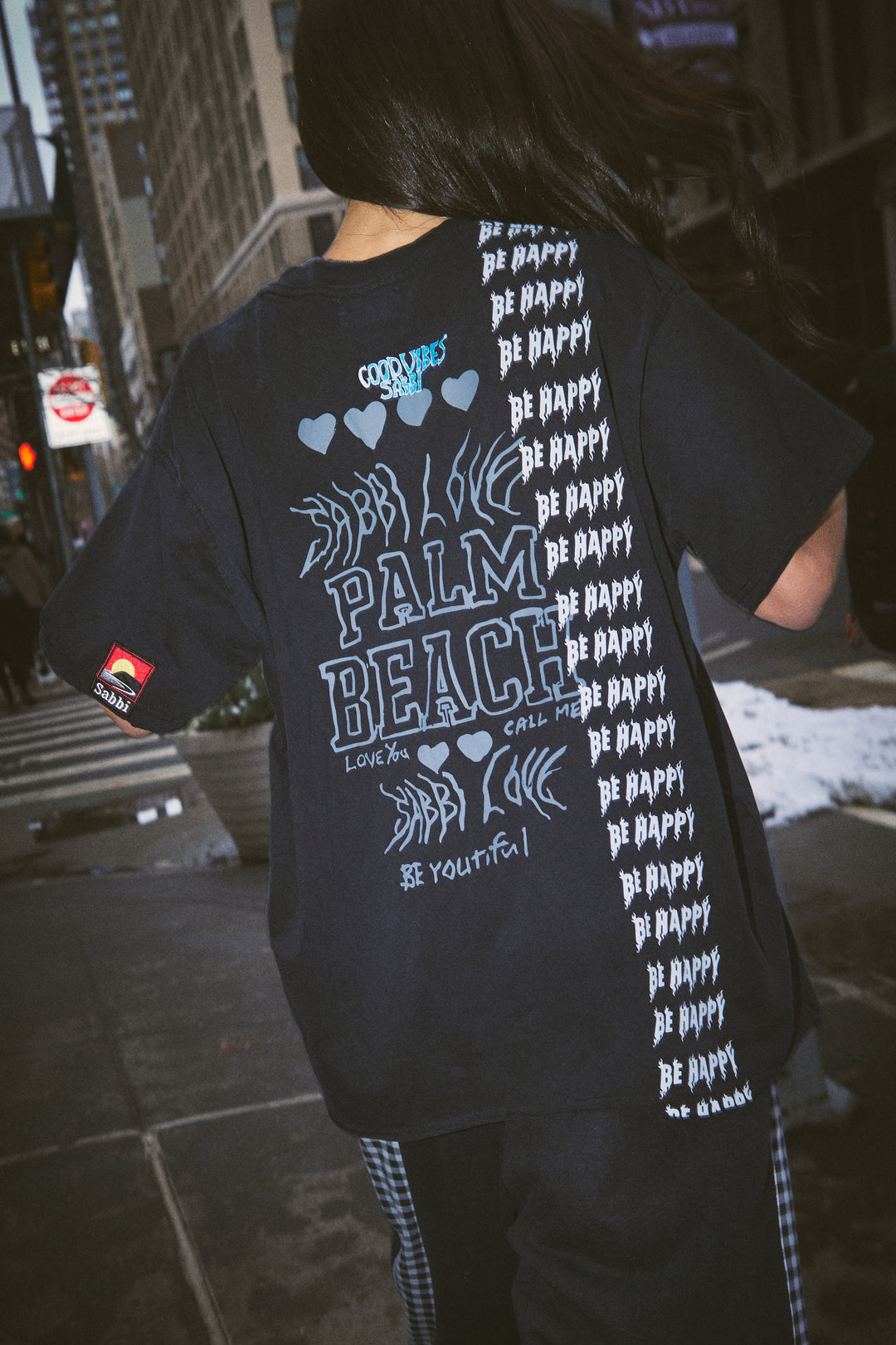 THE BE HAPPY TEE - BLACK