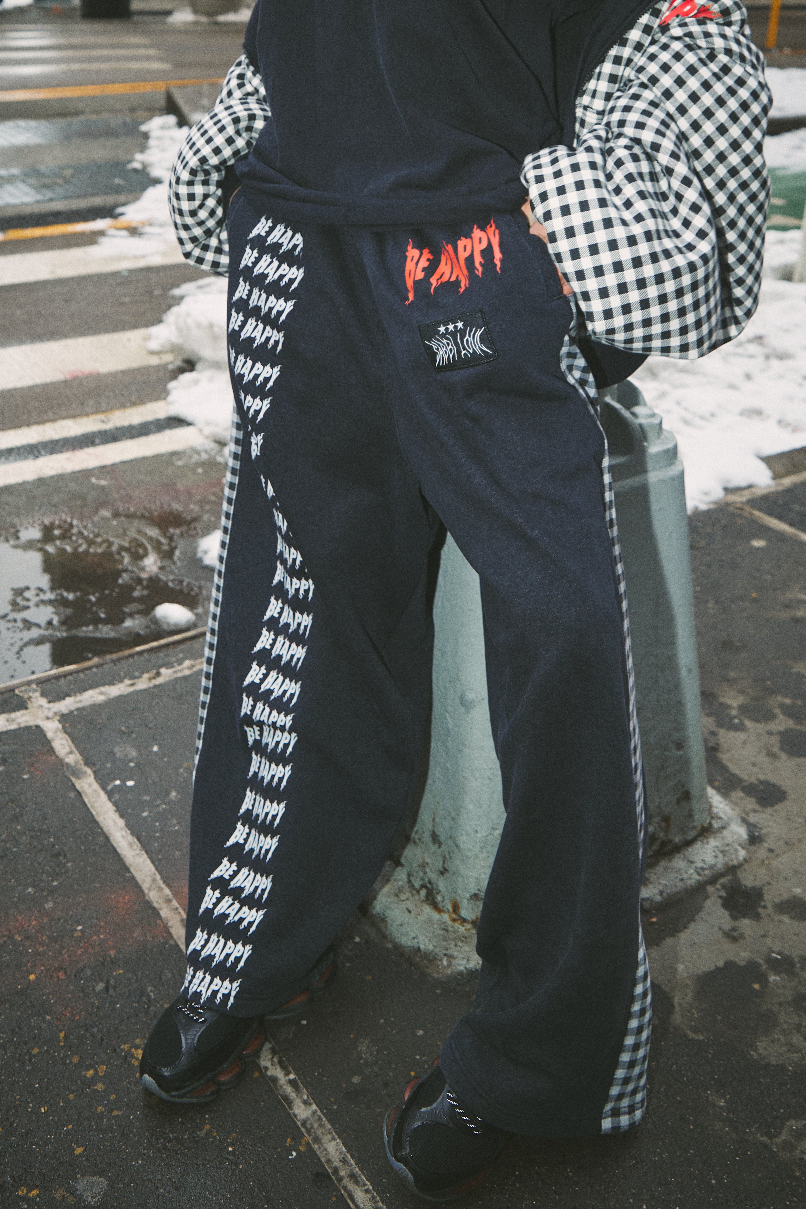 Sabbi | The Be Happy Wide Leg Sweat Pants – Gingham – SABBI