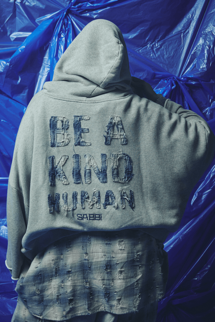THE BE A KIND HUMAN HOODIE - BLUE