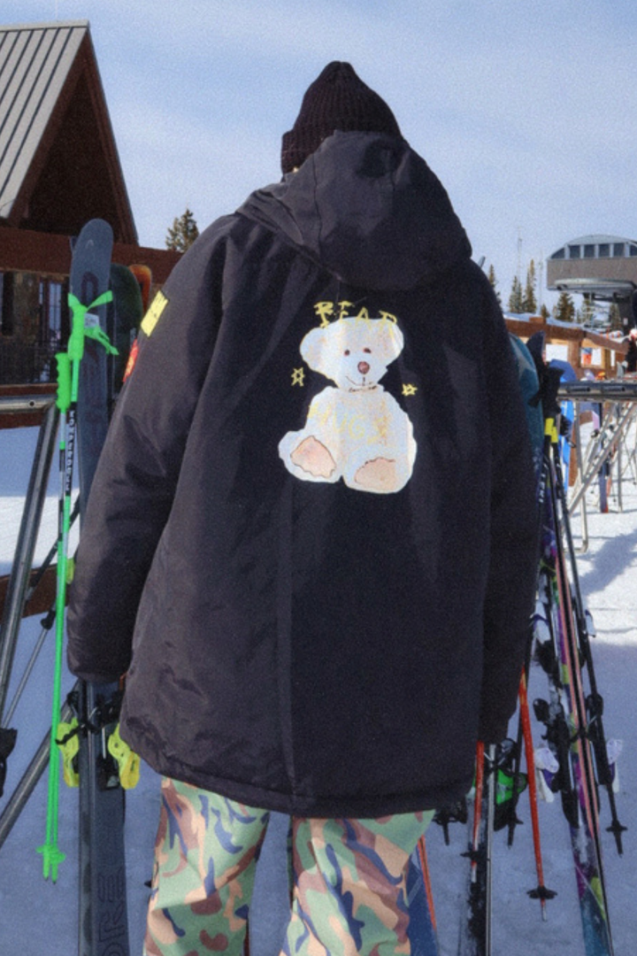 THE BEAR HUGS SNOW JACKET - BLACK