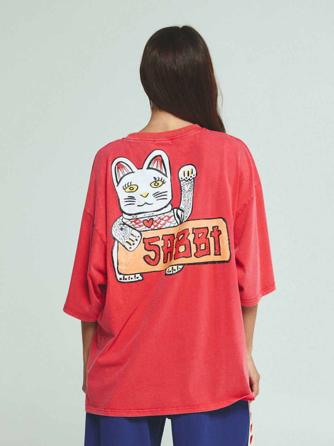 THE VERY OVERSIZED CHAMPAGNE TATTOO TEE - RED