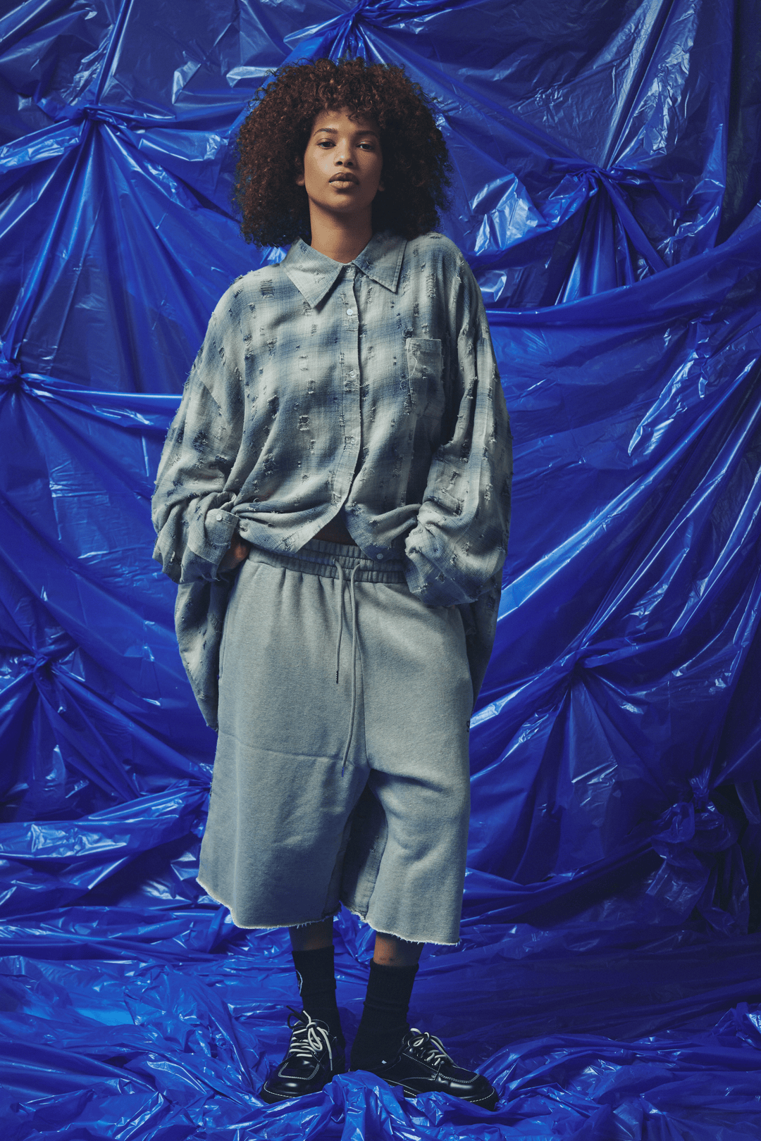 CHECK MATE SHORTS - BLUE