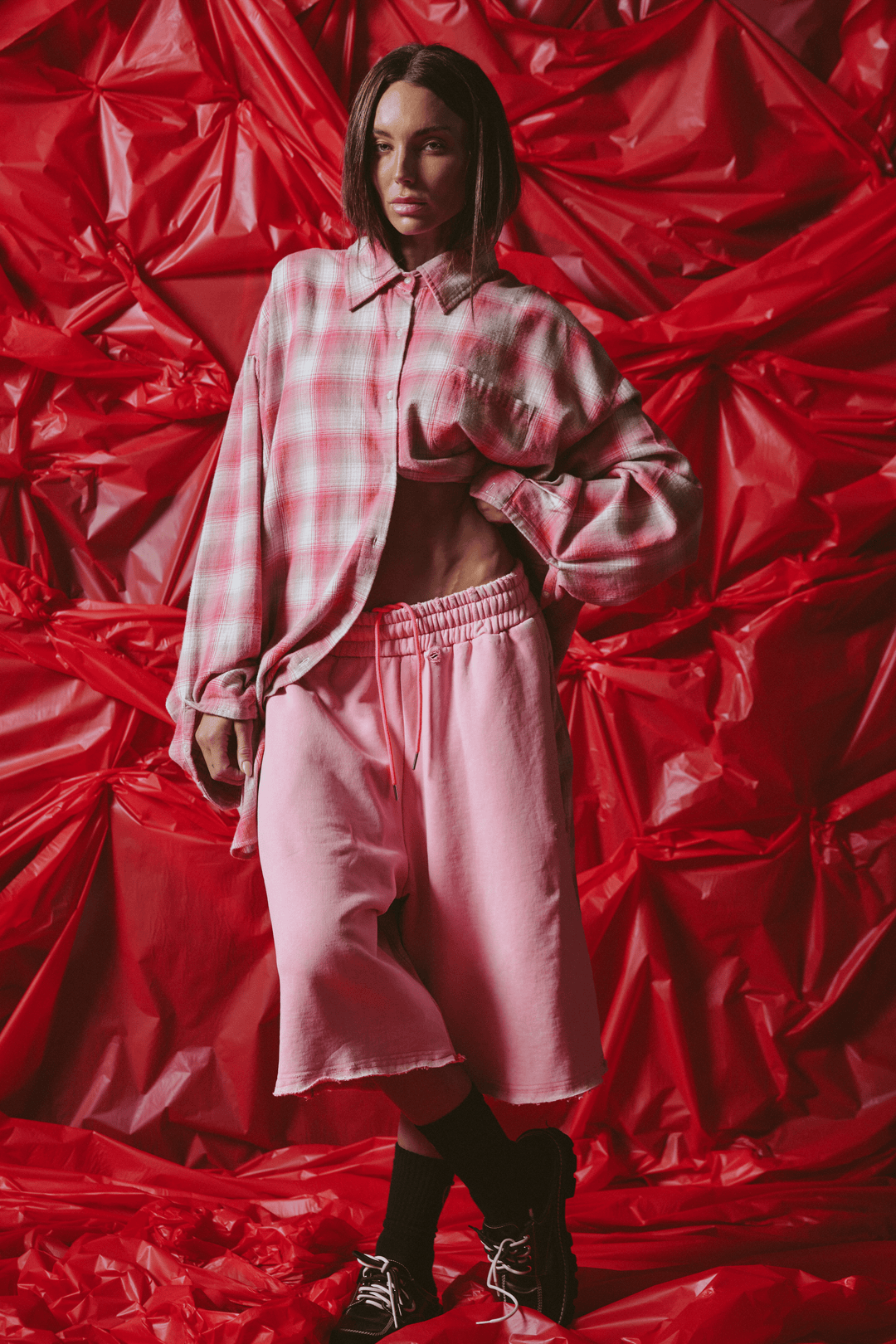 CHECK MATE SHORTS - PINK