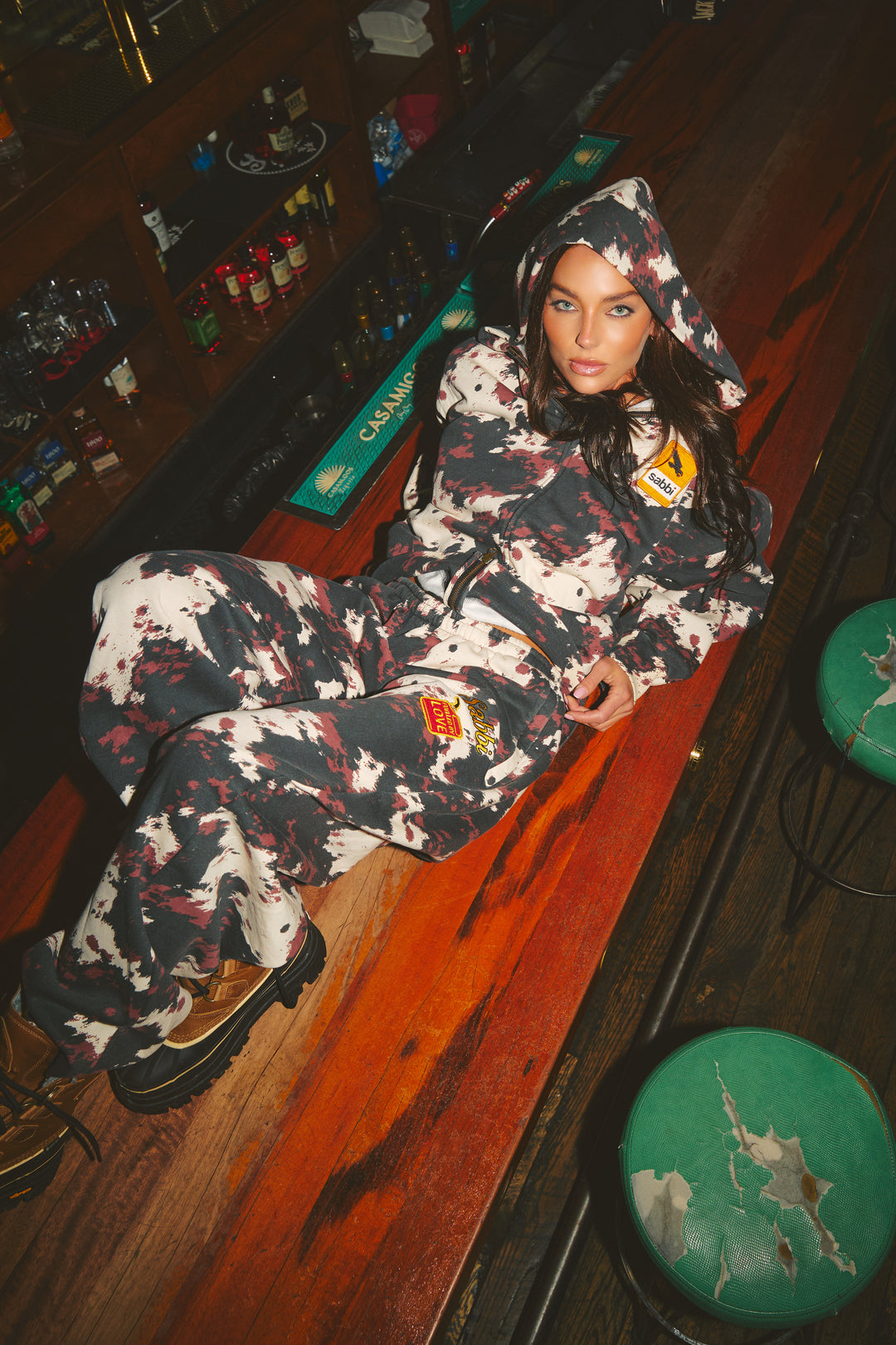 THE COW PRINT SABBI RANCH ZIP HOODIE