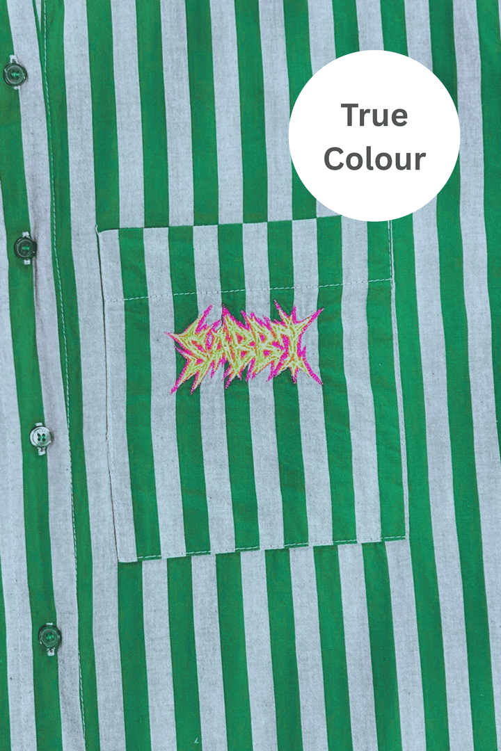 THE DON JULIO SHIRT - SEAS THE DAY - BLUE & GREEN STRIPE