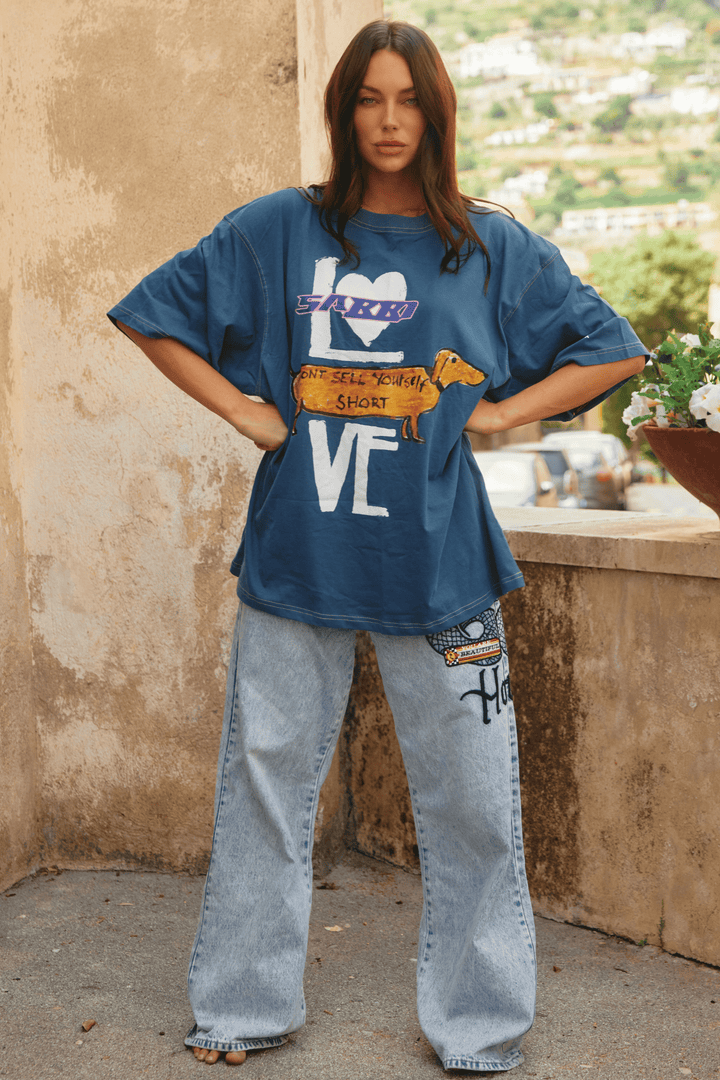 THE VERY OVERSIZED DON'T SELL YOURSELF TEE - NAVY