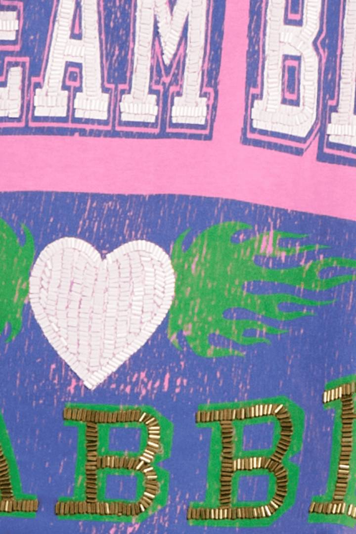 THE VERY OVERSIZED DREAM BIG BEADED TEE - PINK