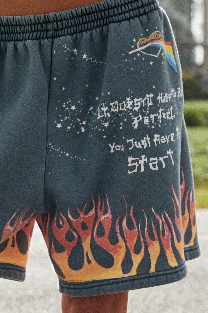 FLAMING BLACK SHORTS