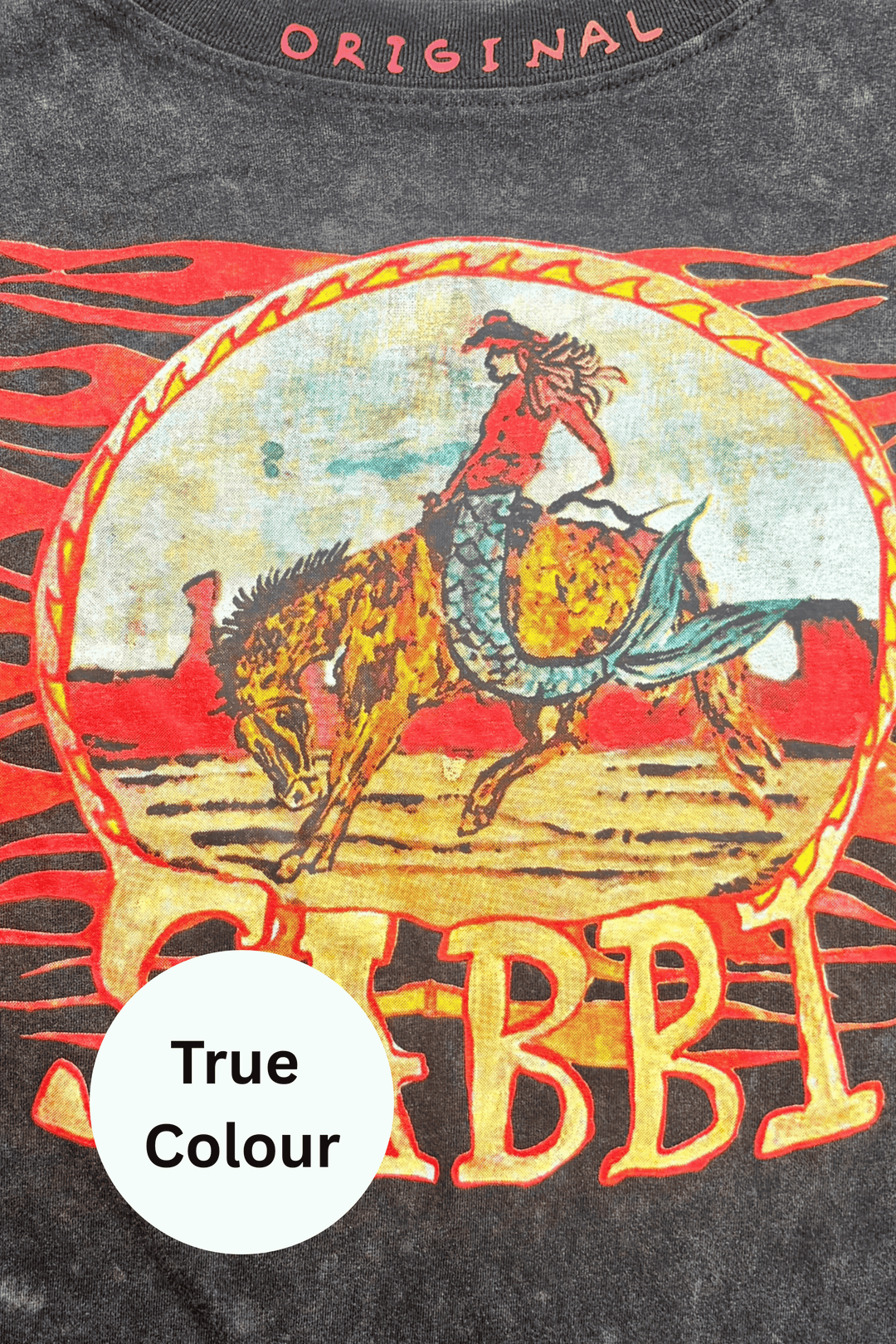 THE VERY OVERSIZED FLAMING COWBOY TEE - BLACK