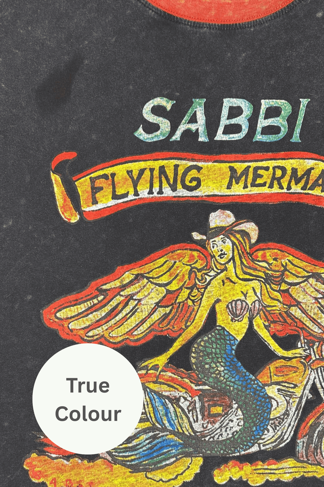 THE VERY OVERSIZED FLYING MERMAID TEE - BLACK