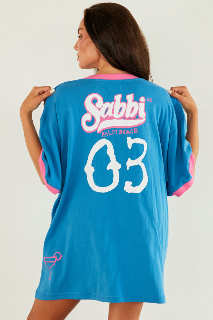 THE VERY OVERSIZED GREEN FLAG TEE - BLUE