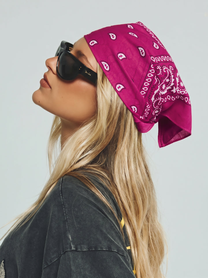 HEAD HUG BANDANA - HOT PINK