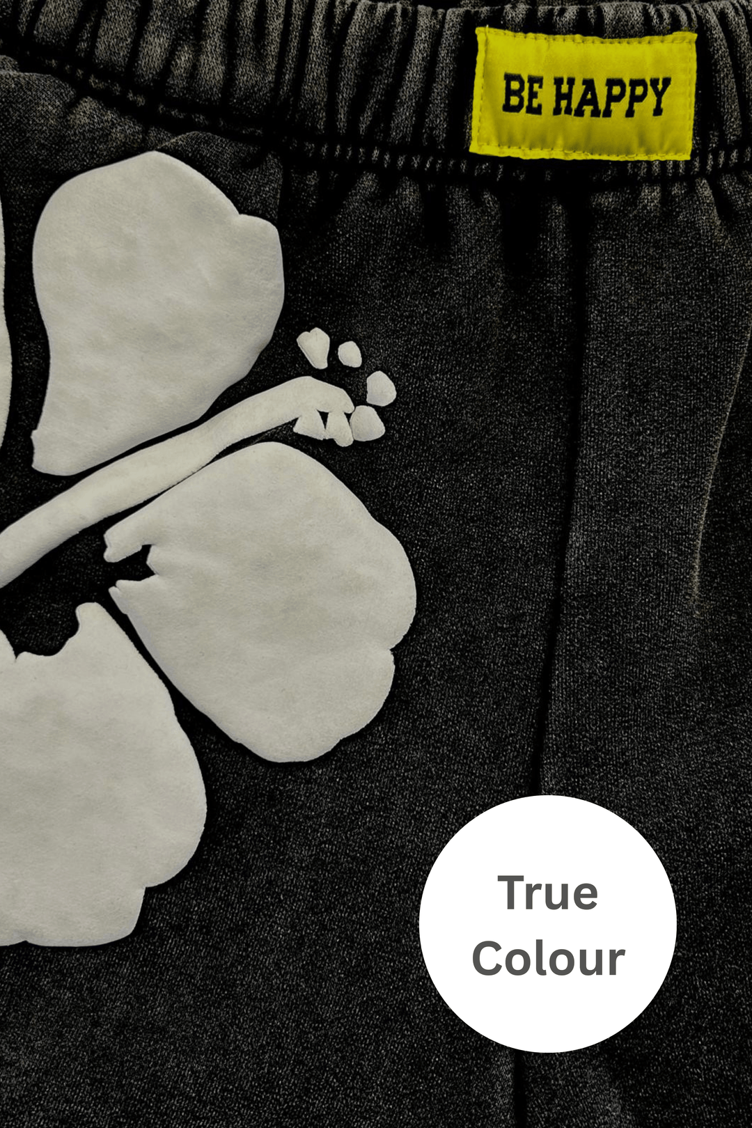 THE HAPPY HIBISCUS SHORTS  - BLACK