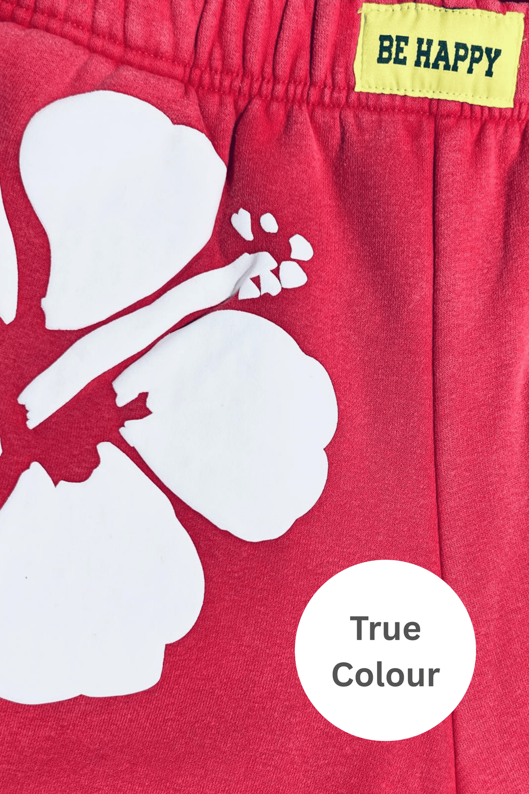 THE HAPPY HIBISCUS SHORTS  - RED