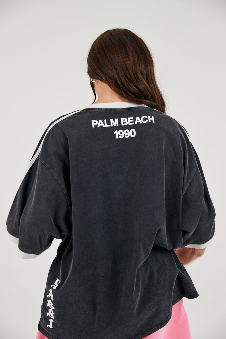 THE HIBISCUS TEE - WASHED BLACK