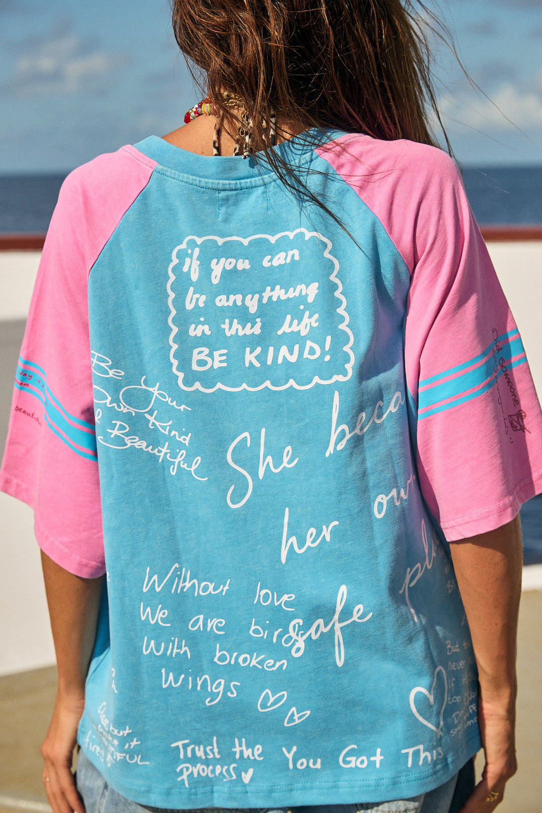 THE I LOVE ME TEE - BLUE/PINK