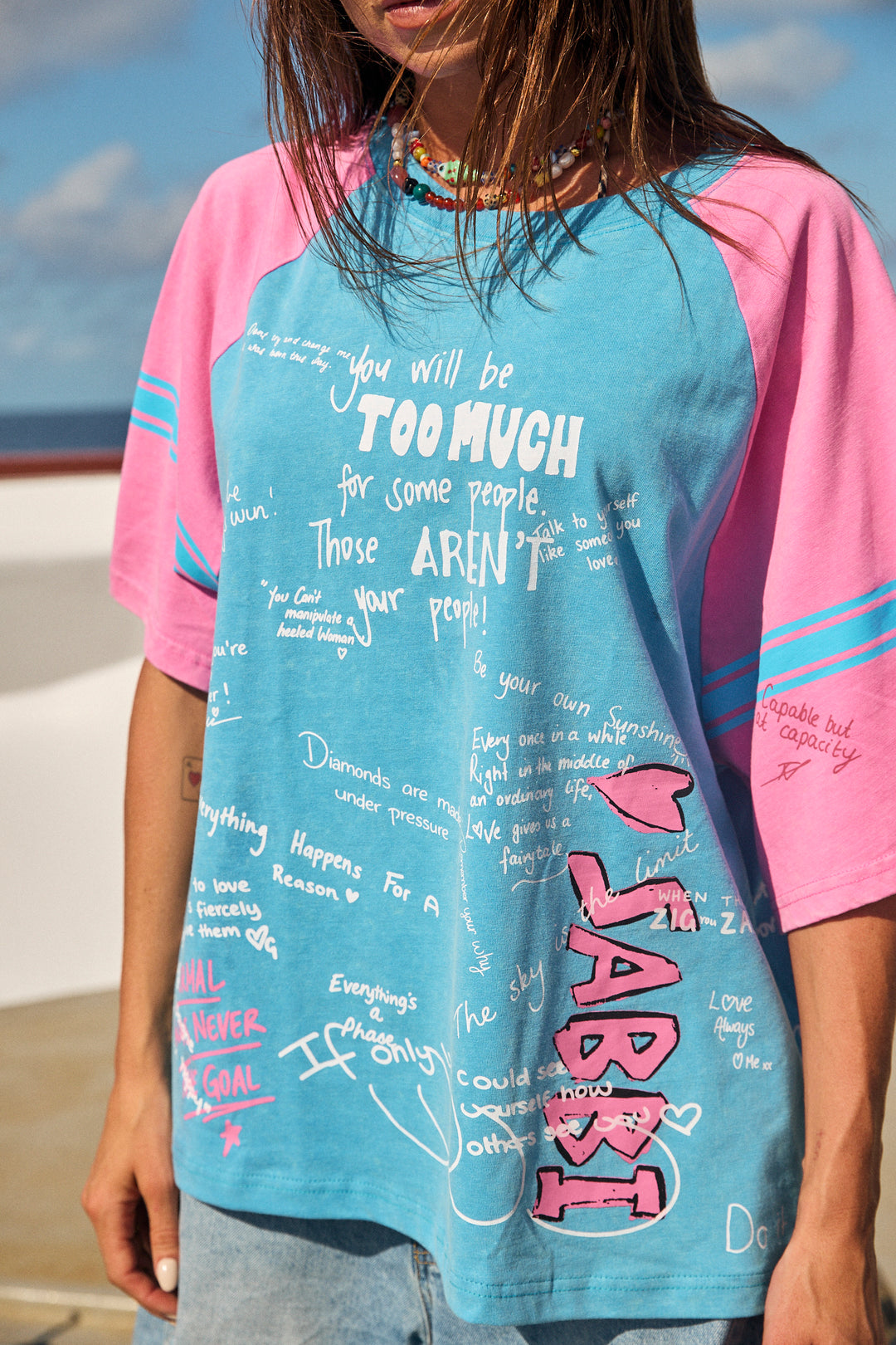 THE I LOVE ME TEE - BLUE/PINK