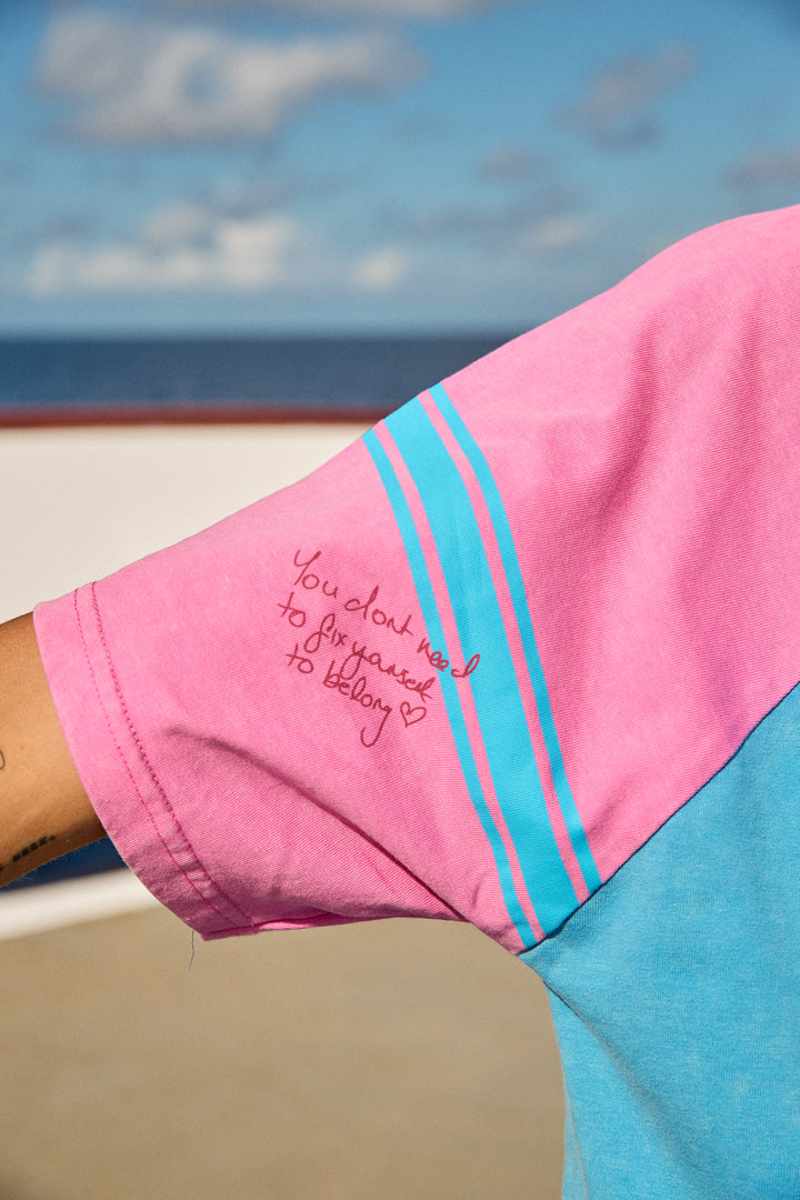 THE I LOVE ME TEE - BLUE/PINK