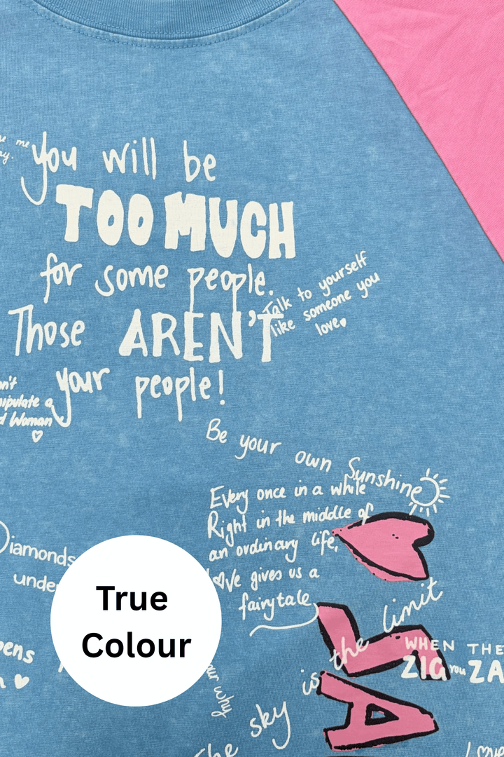 THE I LOVE ME TEE - BLUE/PINK