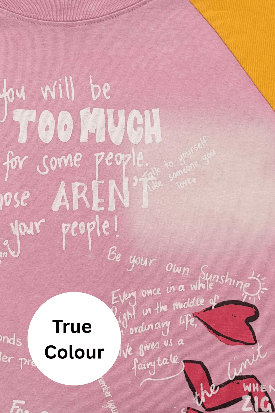 THE I LOVE ME TEE - PINK/YELLOW
