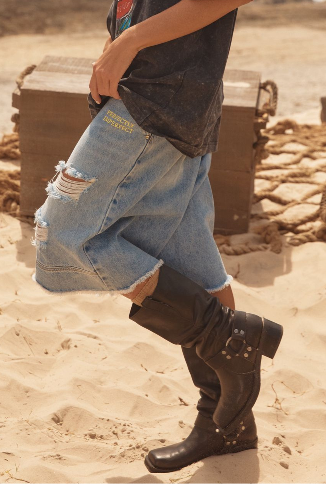 THE LONG DENIM JORTS