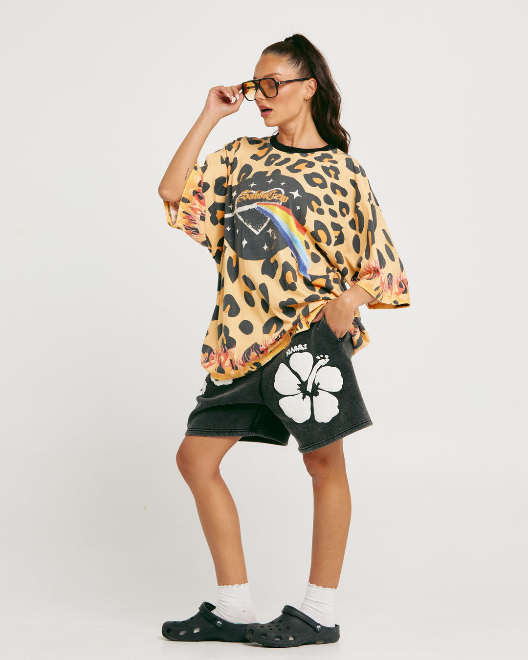 THE VERY OVERSIZED 67 TEE - LEOPARD
