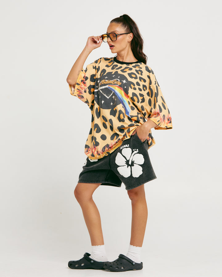 THE VERY OVERSIZED 67 TEE - LEOPARD