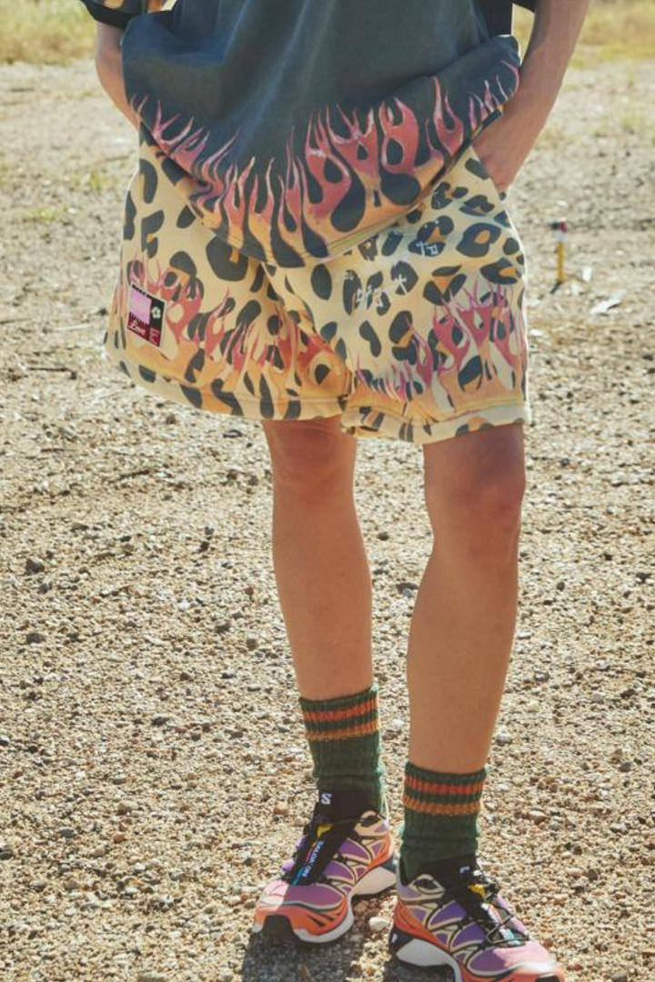 FLAMING LEOPARD SHORTS
