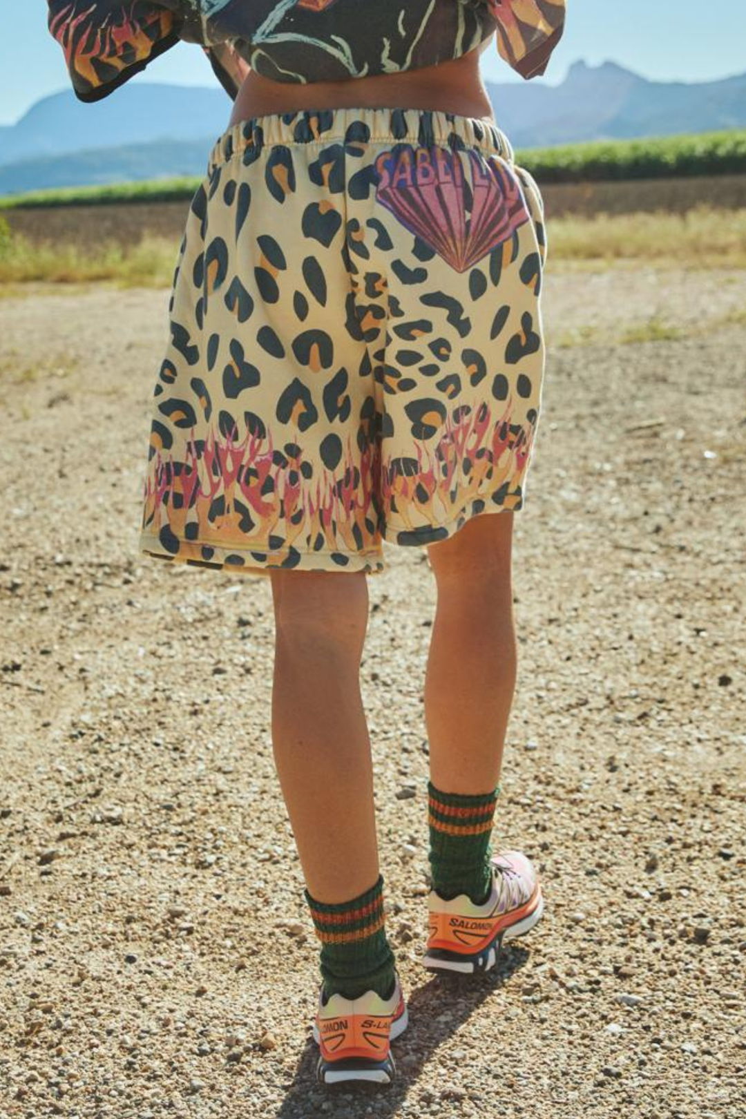 FLAMING LEOPARD SHORTS