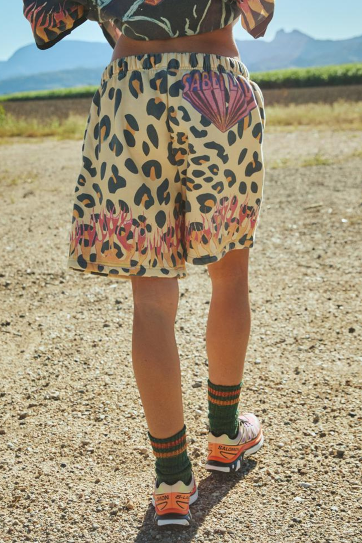 FLAMING LEOPARD SHORTS