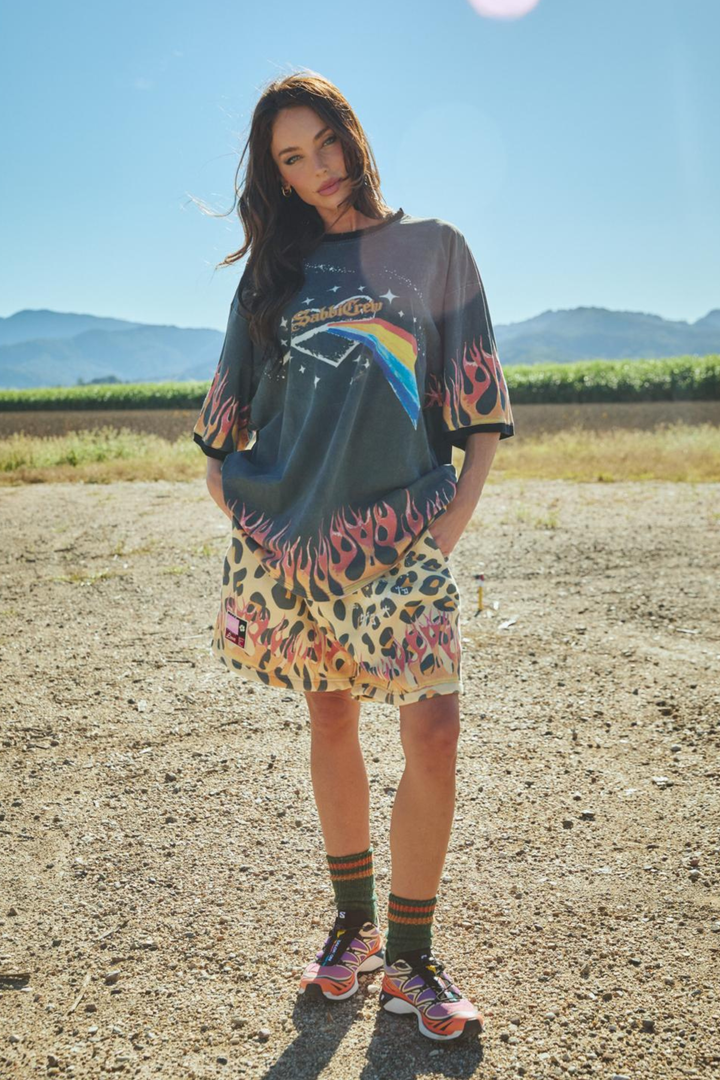 FLAMING LEOPARD SHORTS