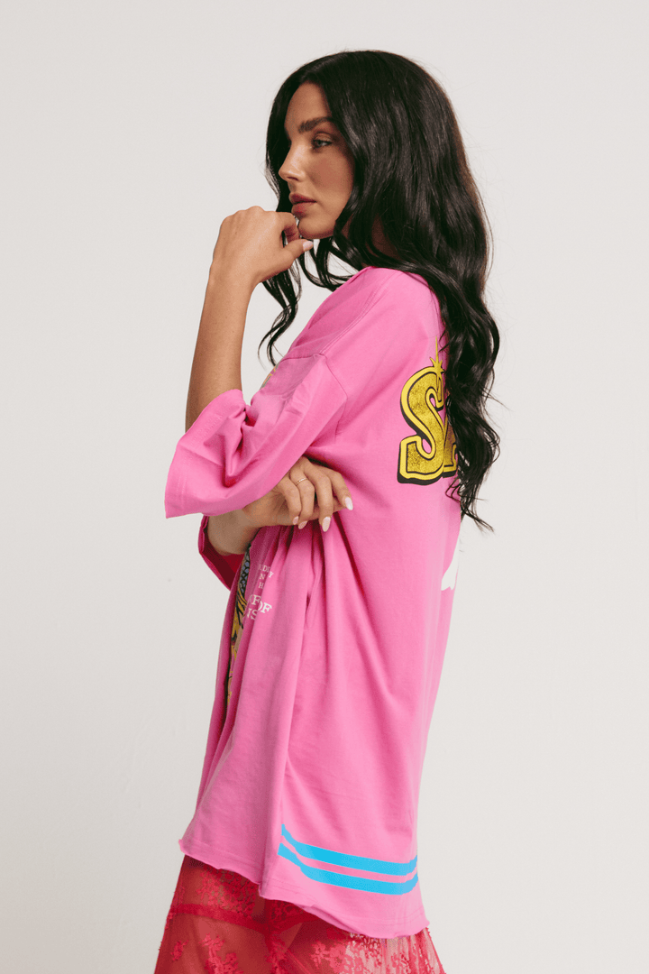 THE VERY OVERSIZED LIFE IS SHORT TEE - PINK