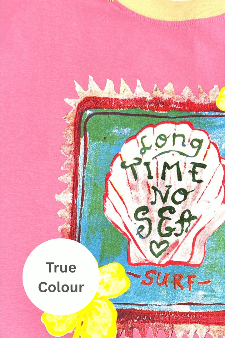 THE VERY OVERSIZED SEAS THE DAY HOTEL TEE - MUSK PINK