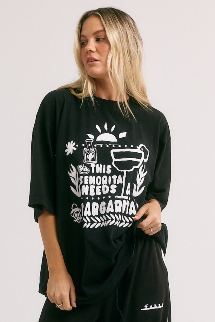 THE VERY OVERSIZED MARGIE TEE - BLACK