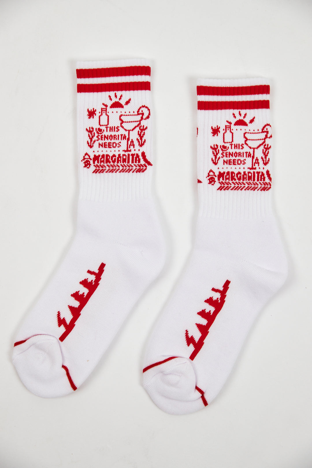 THE MARGIE SOCKS - WHITE & RED