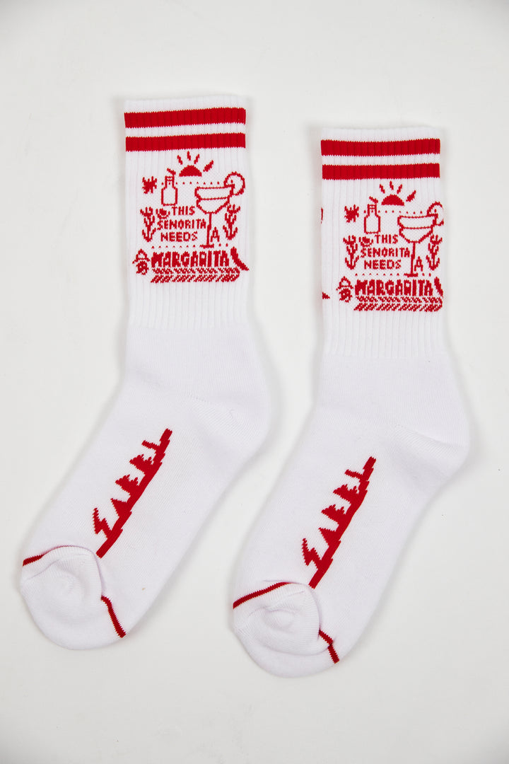 THE MARGIE SOCKS - WHITE & RED
