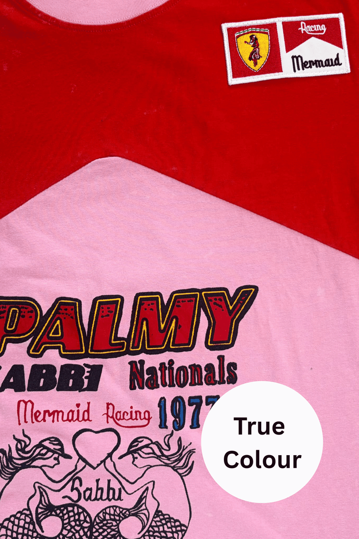 THE VERY OVERSIZED MERMAID RACING TEE- PINK & RED